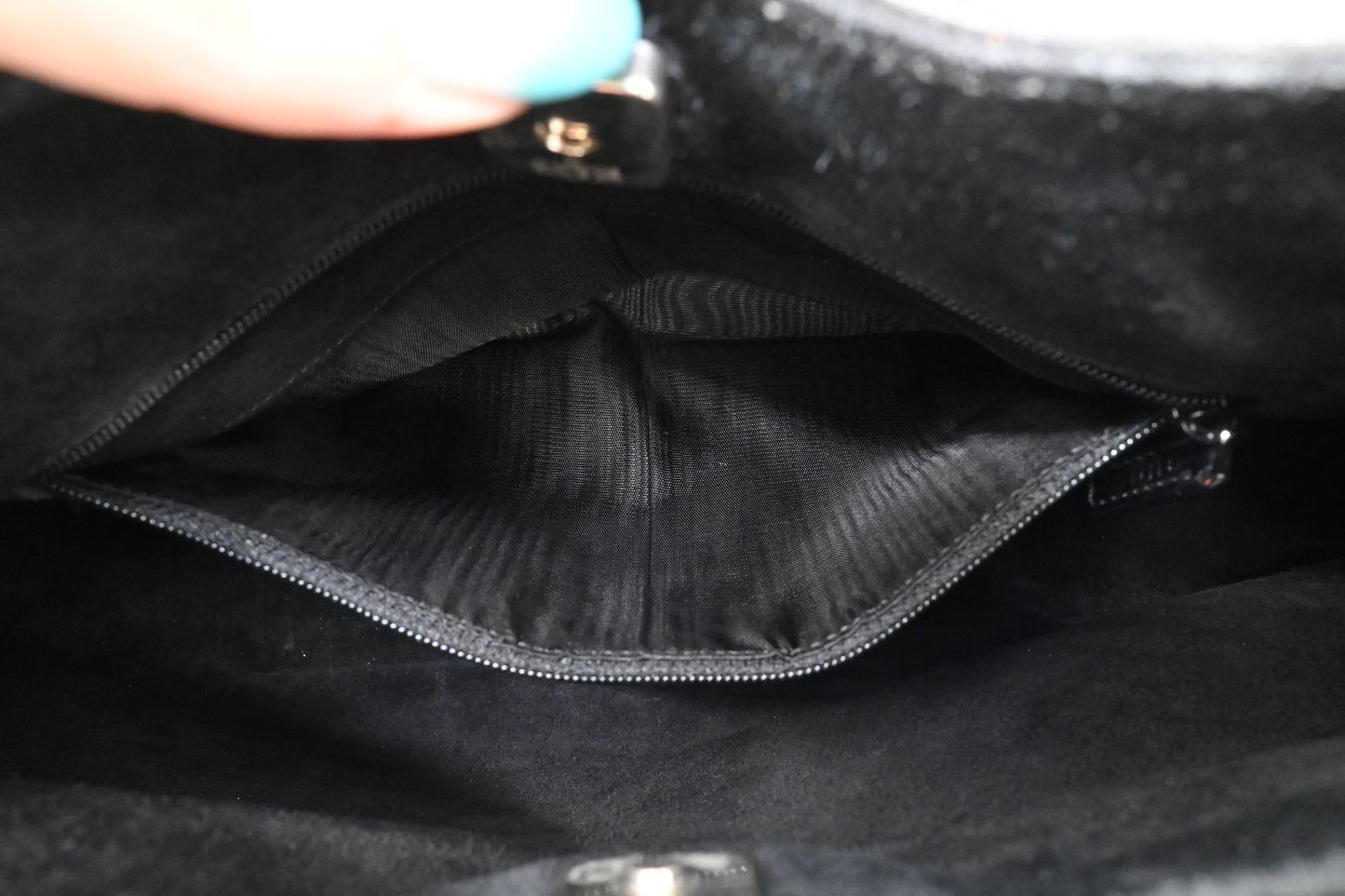 Gucci Bamboo Shoulder Bag in Black Suede