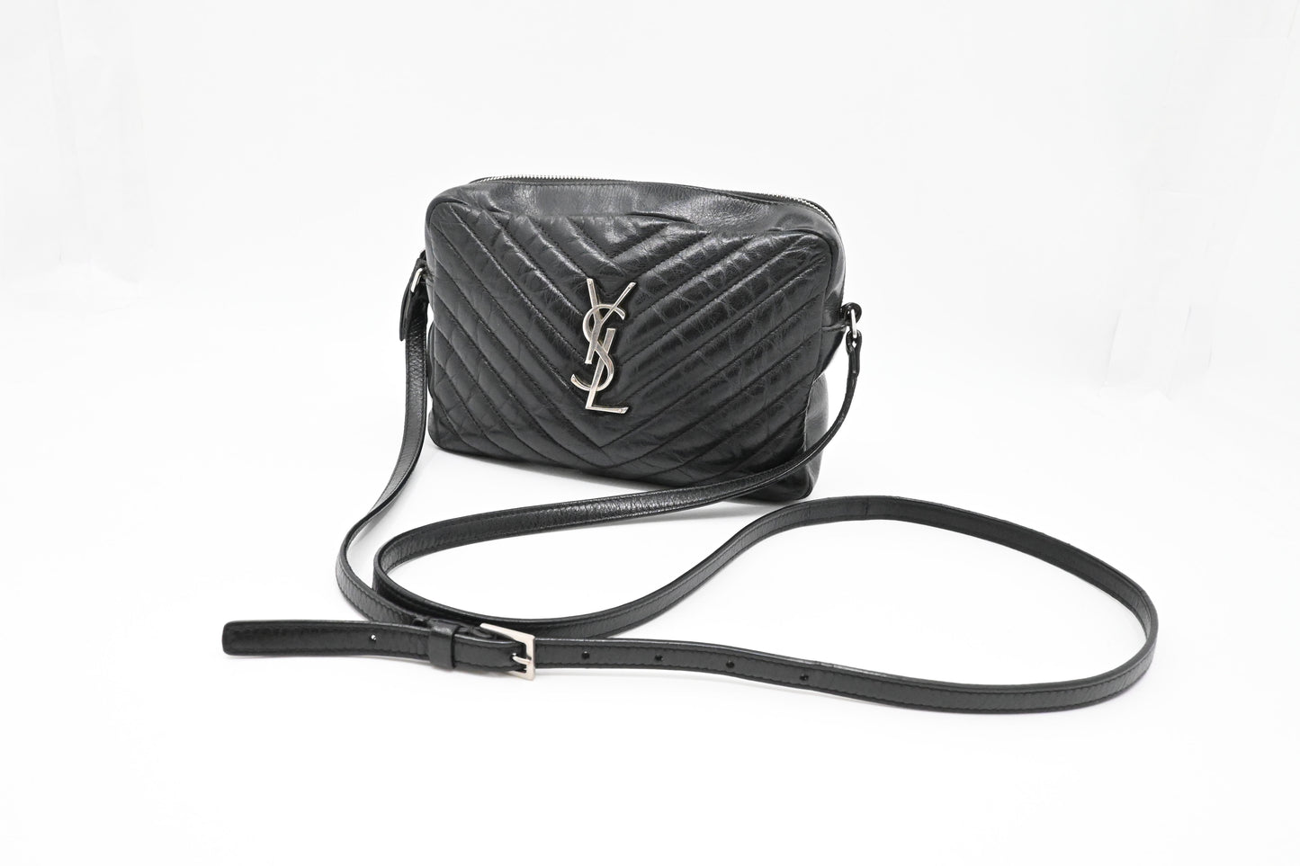 YSL Saint Laurent Lou Camera Bag in Black Leather
