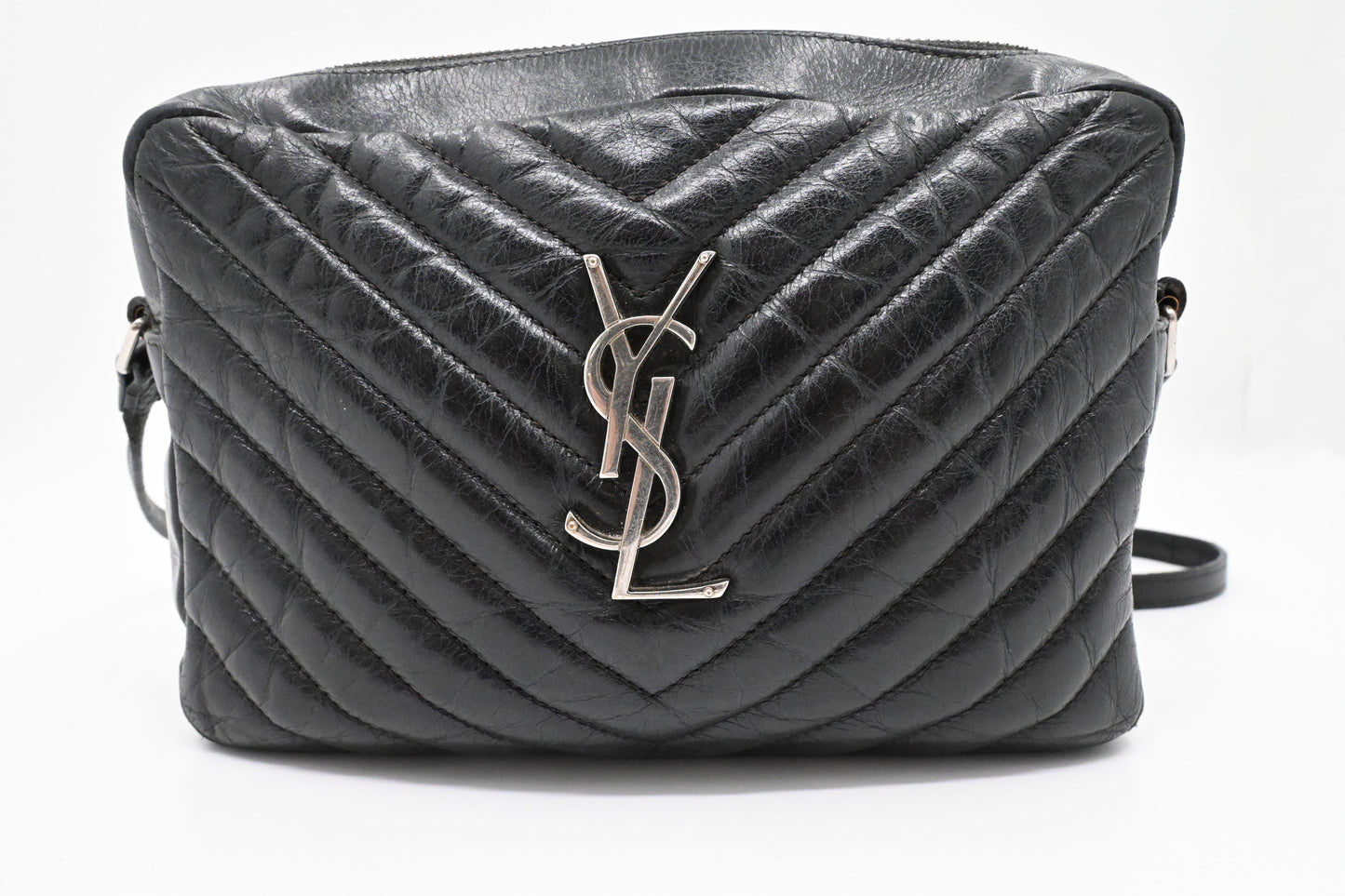 YSL Saint Laurent Lou Camera Bag in Black Leather