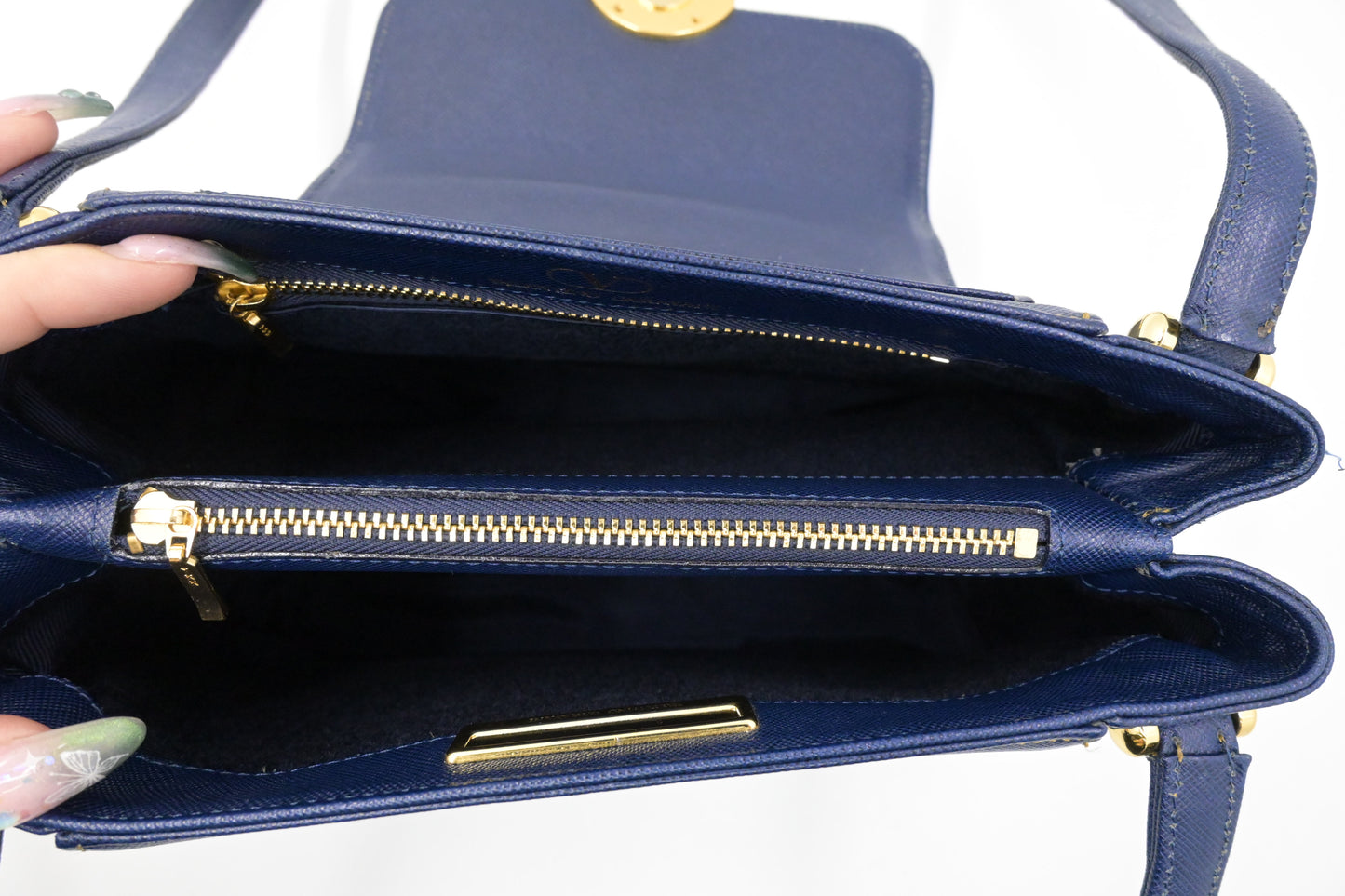 Valentino Shoulder Bag in Blue Leather