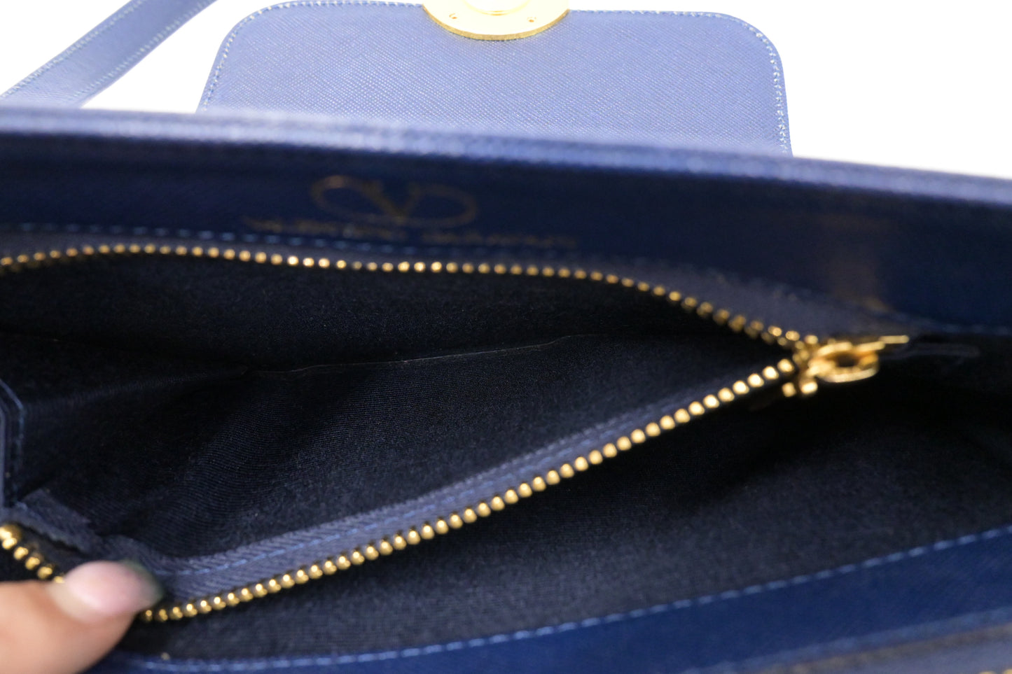Valentino Shoulder Bag in Blue Leather