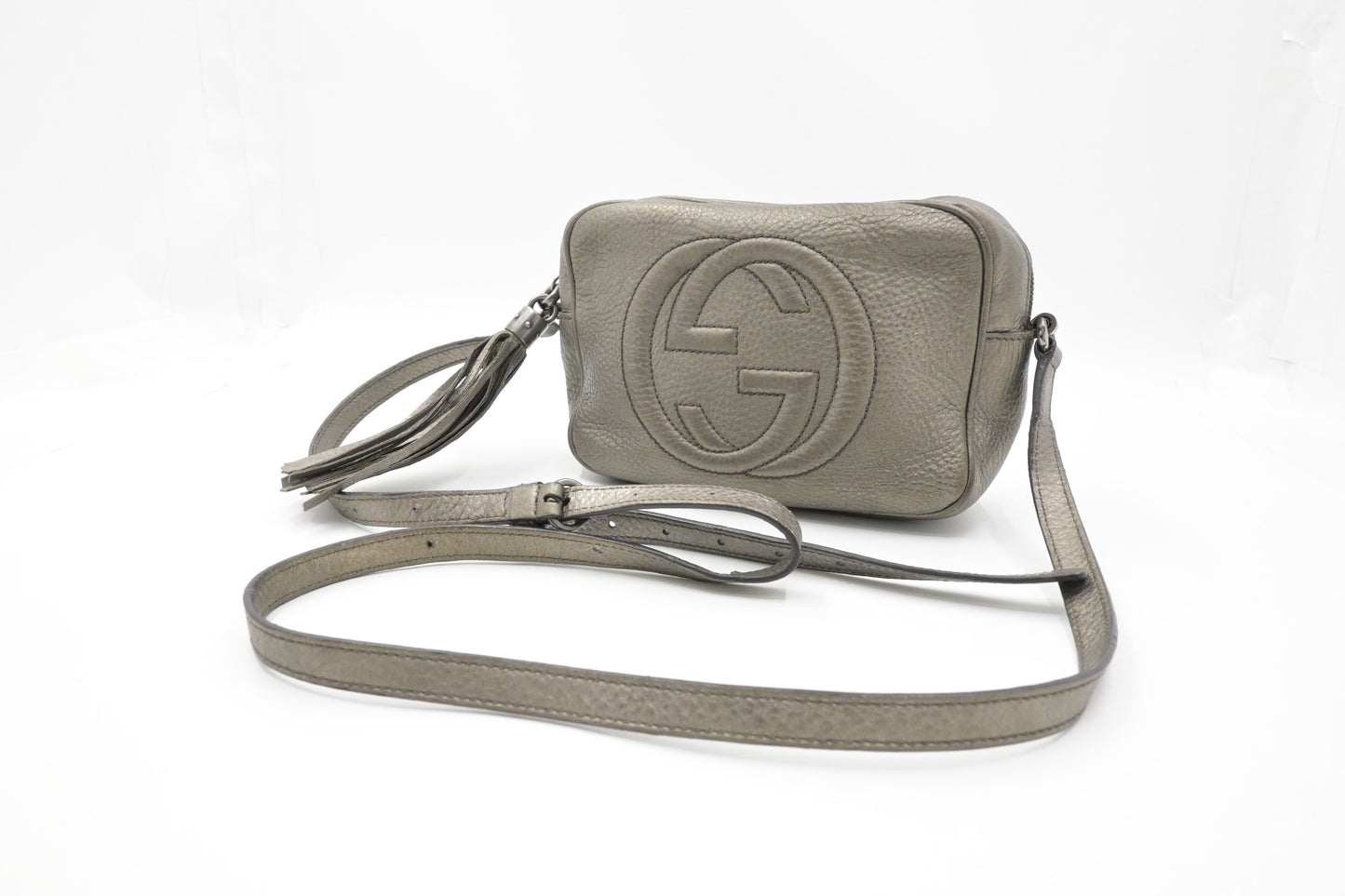 Gucci Soho Disco Crossbody in Pewter Leather