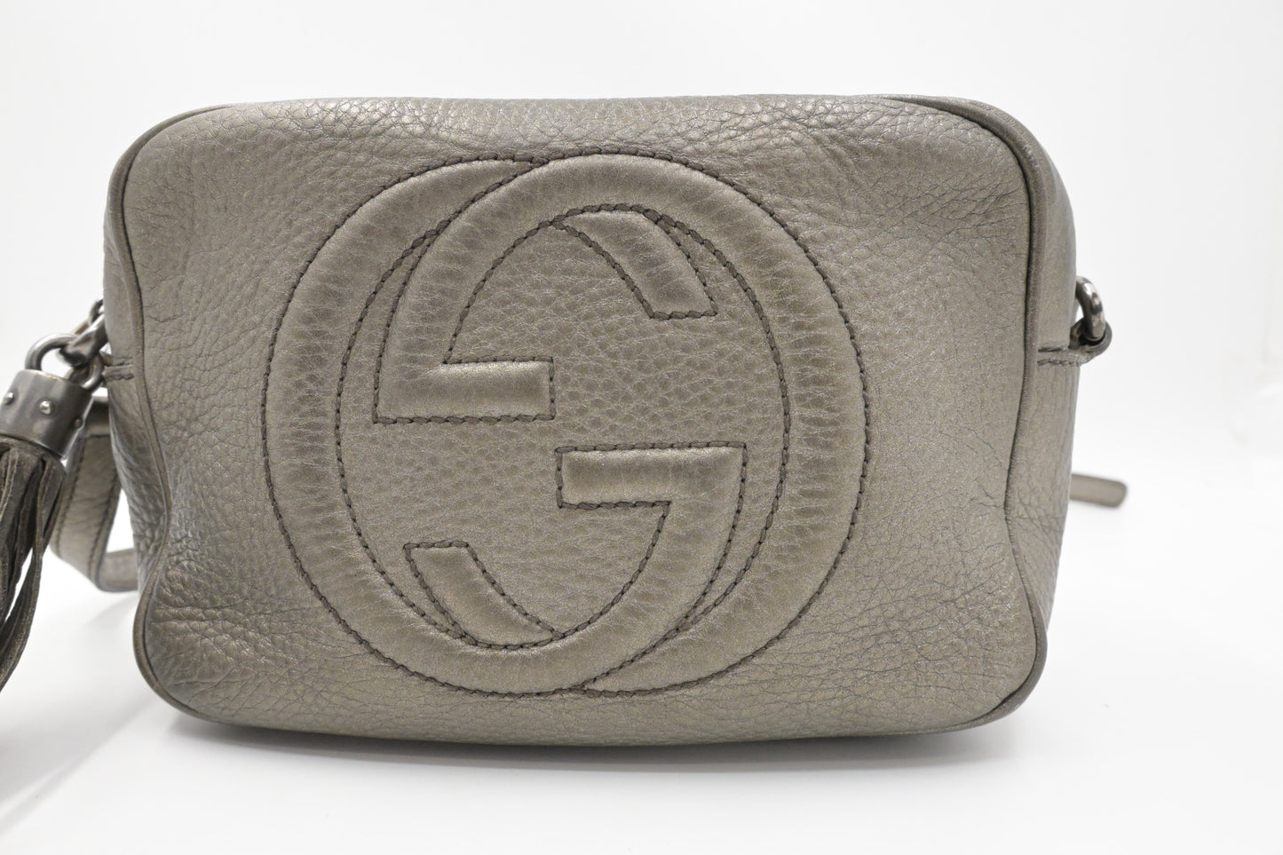Gucci Soho Disco Crossbody in Pewter Leather