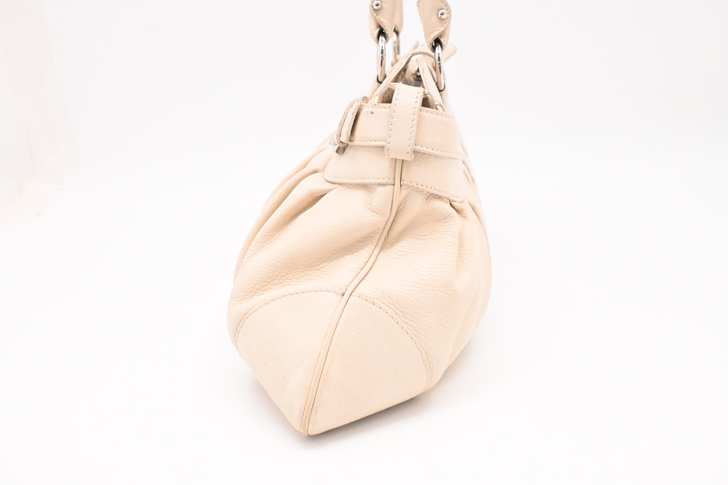 Ferragamo Gancini Shoulder Bag in Cream Leather
