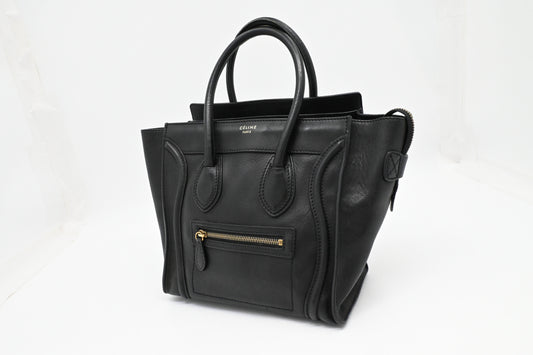 Celine Micro Luggage in Black Leather