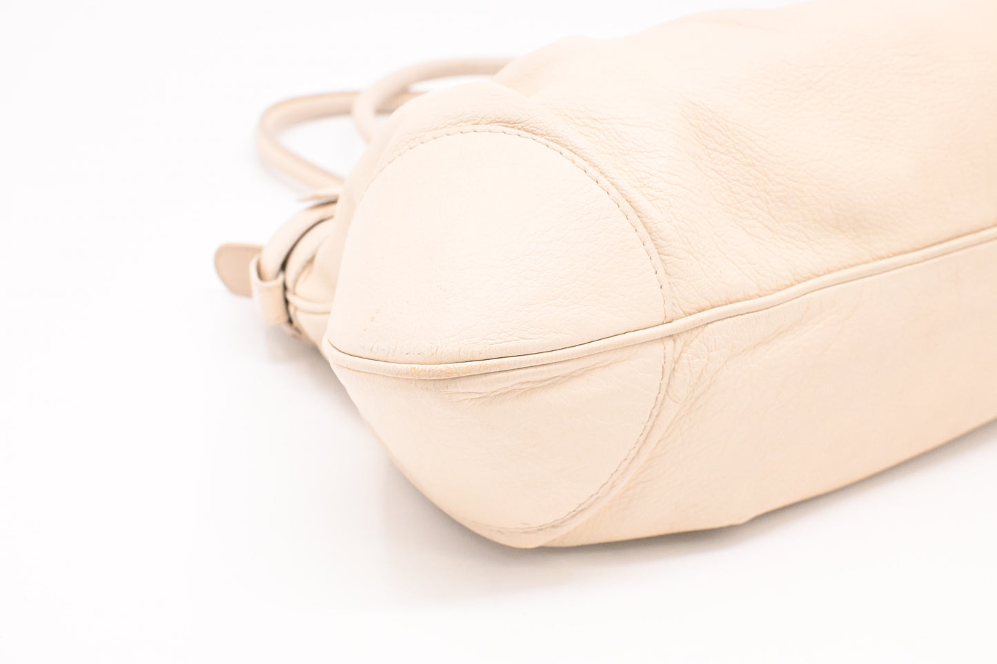Ferragamo Gancini Shoulder Bag in Cream Leather