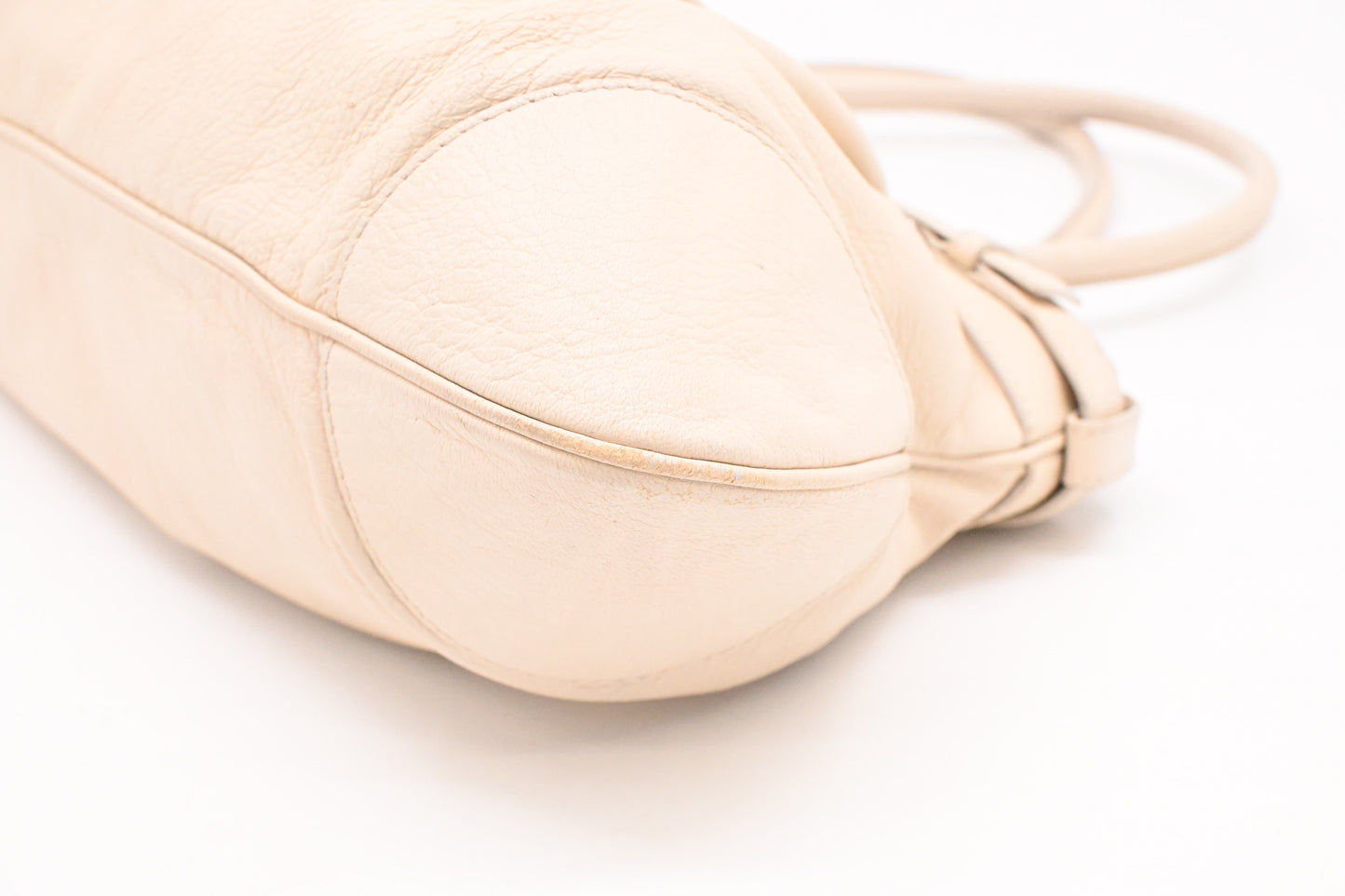 Ferragamo Gancini Shoulder Bag in Cream Leather