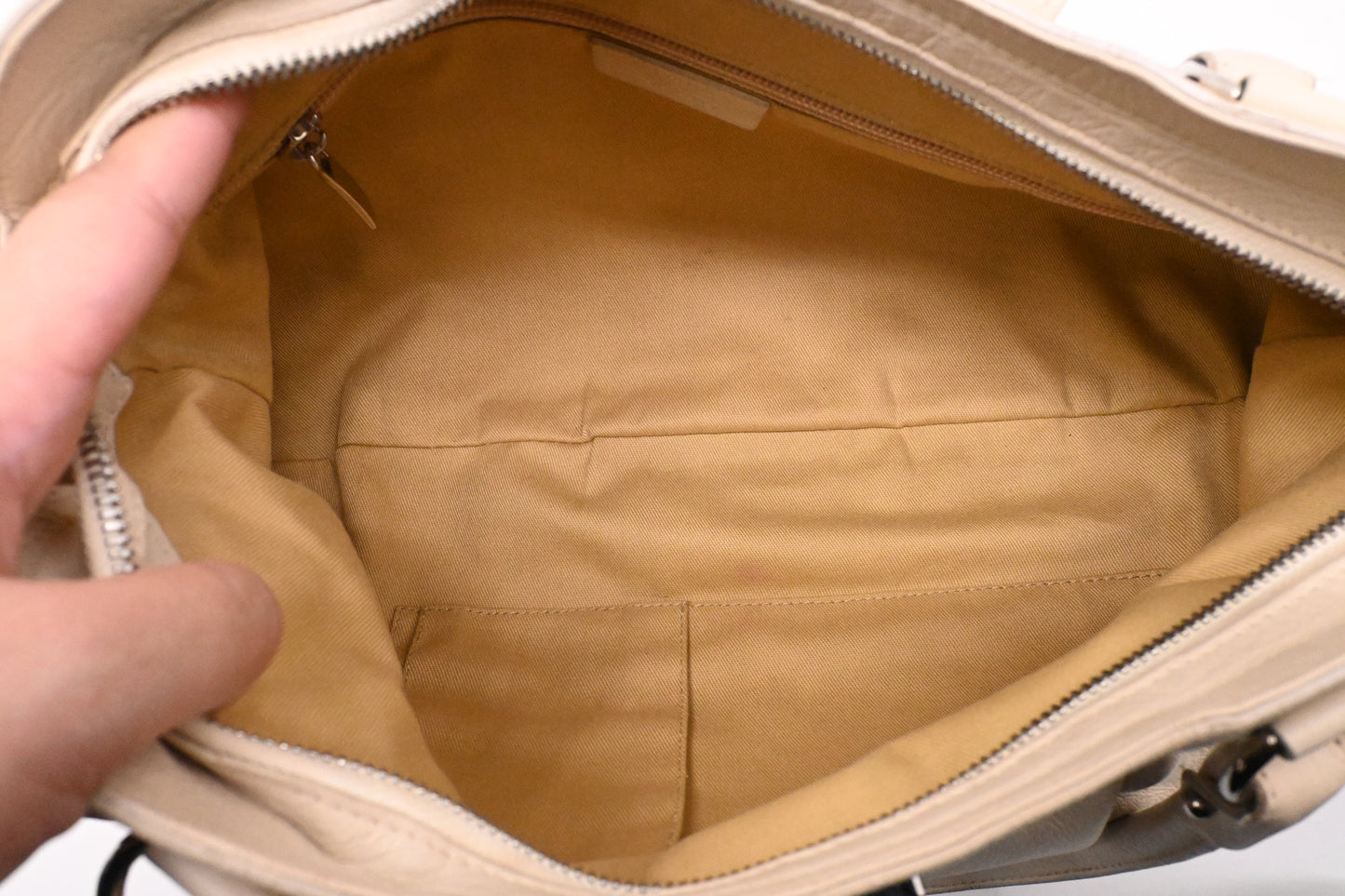 Ferragamo Gancini Shoulder Bag in Cream Leather