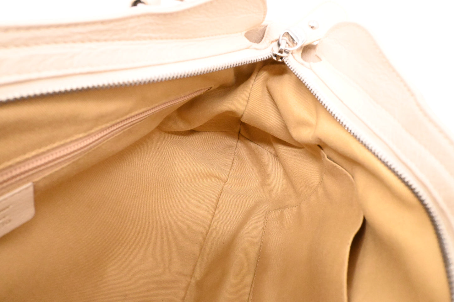 Ferragamo Gancini Shoulder Bag in Cream Leather