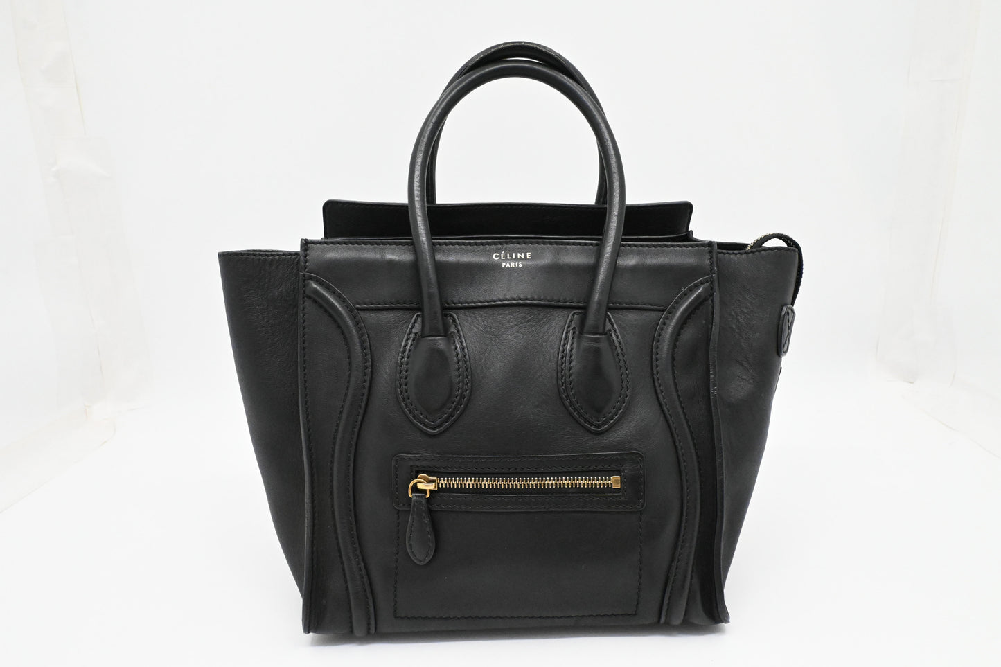 Celine Micro Luggage in Black Leather
