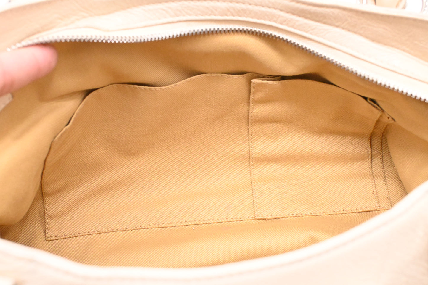 Ferragamo Gancini Shoulder Bag in Cream Leather