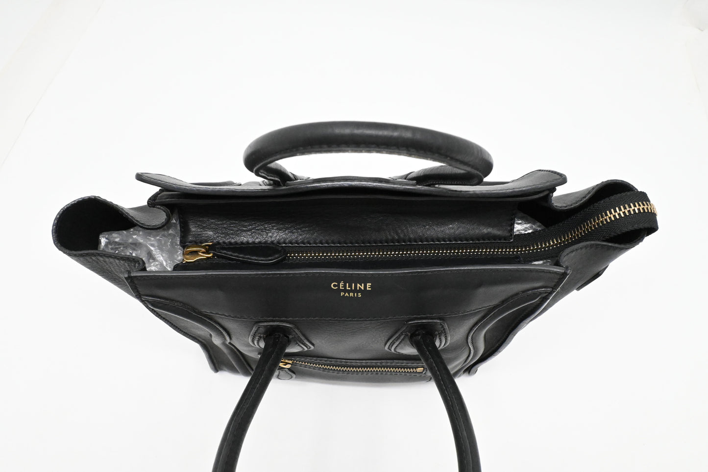 Celine Micro Luggage in Black Leather