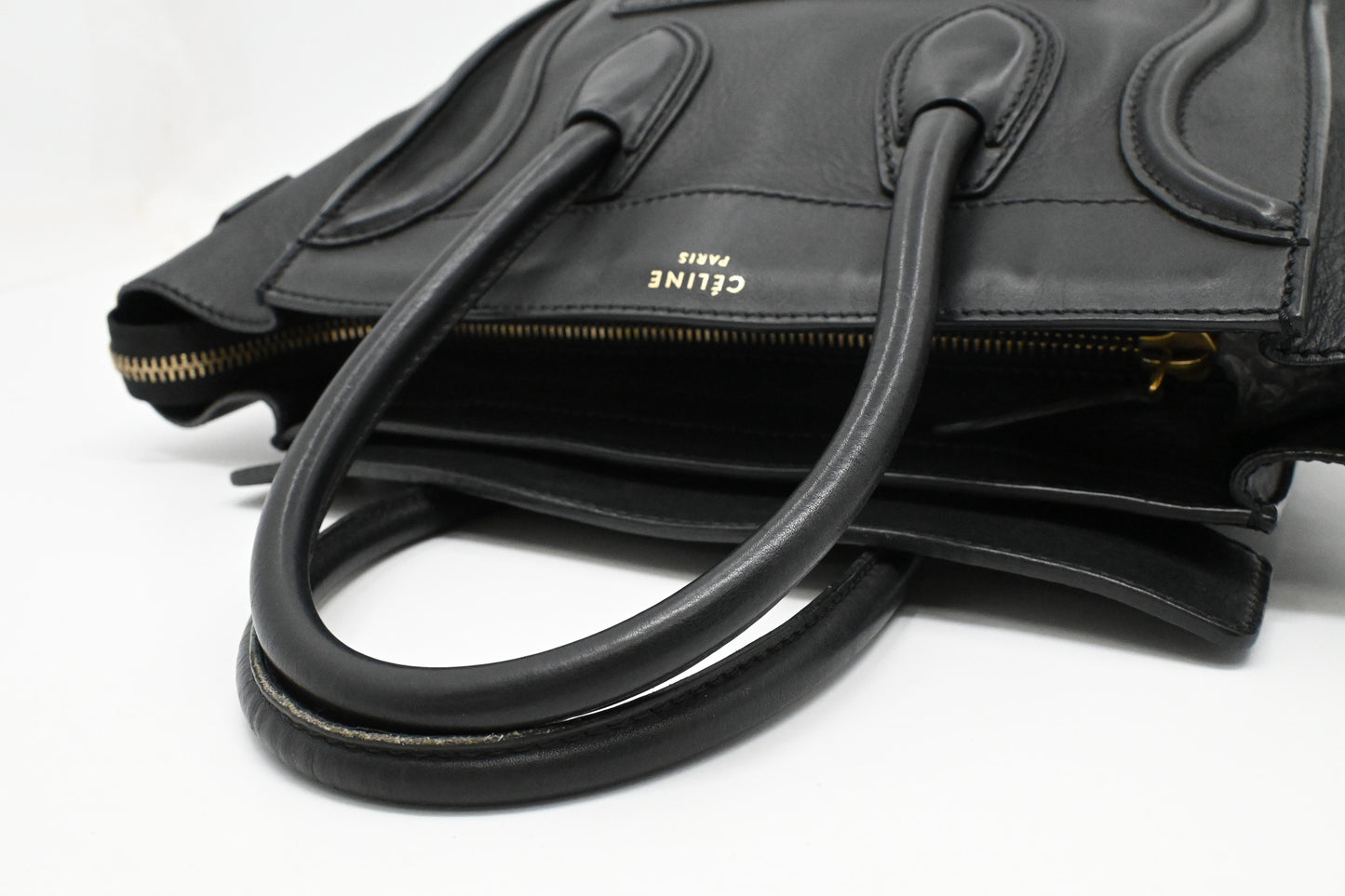 Celine Micro Luggage in Black Leather