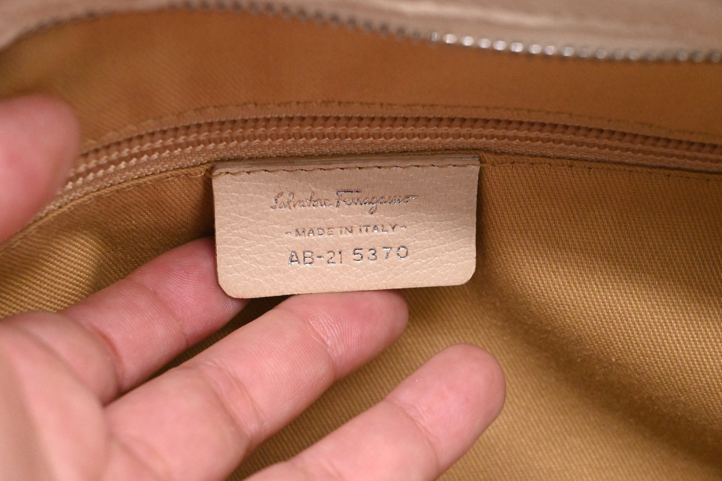 Ferragamo Gancini Shoulder Bag in Cream Leather