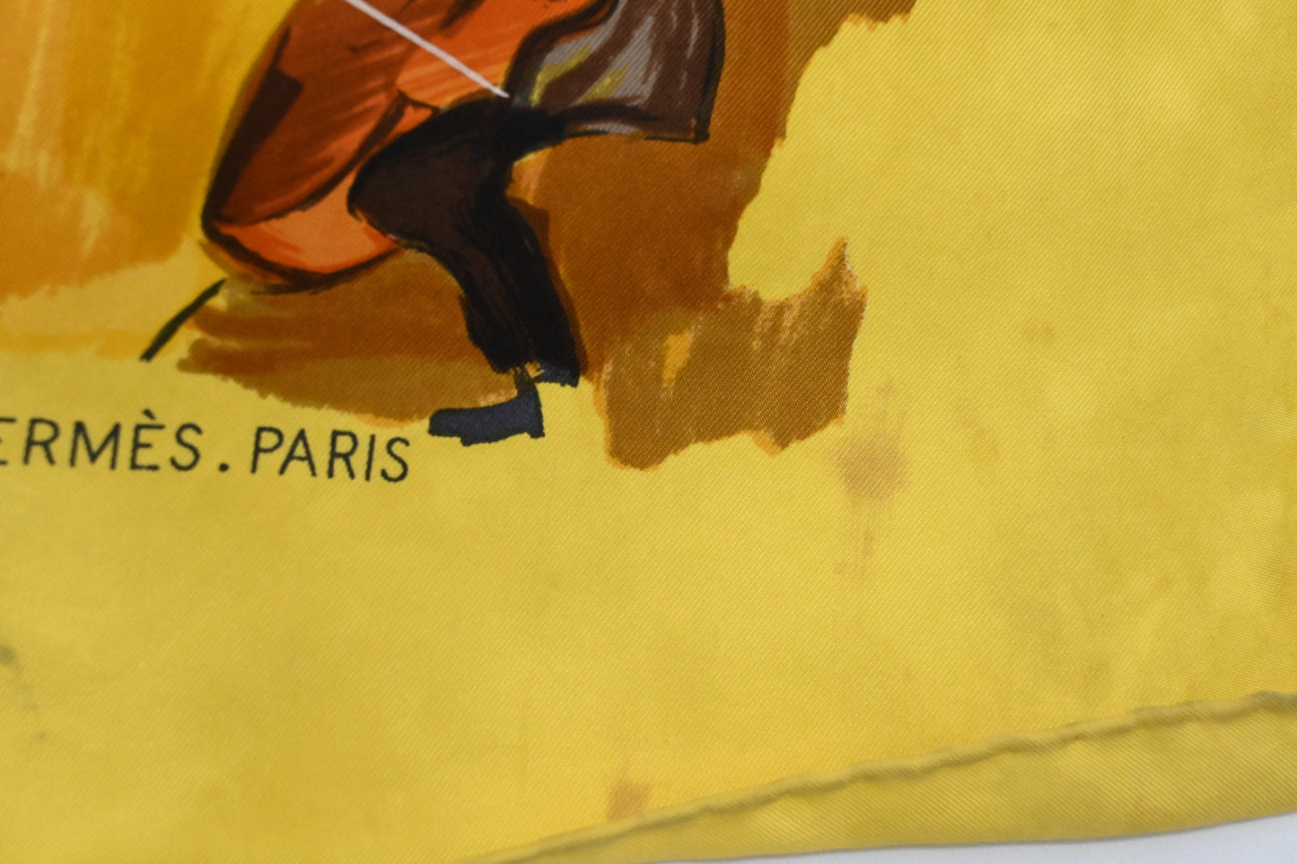 Hermes 'Concerto' Carre 90 in Yellow Silk