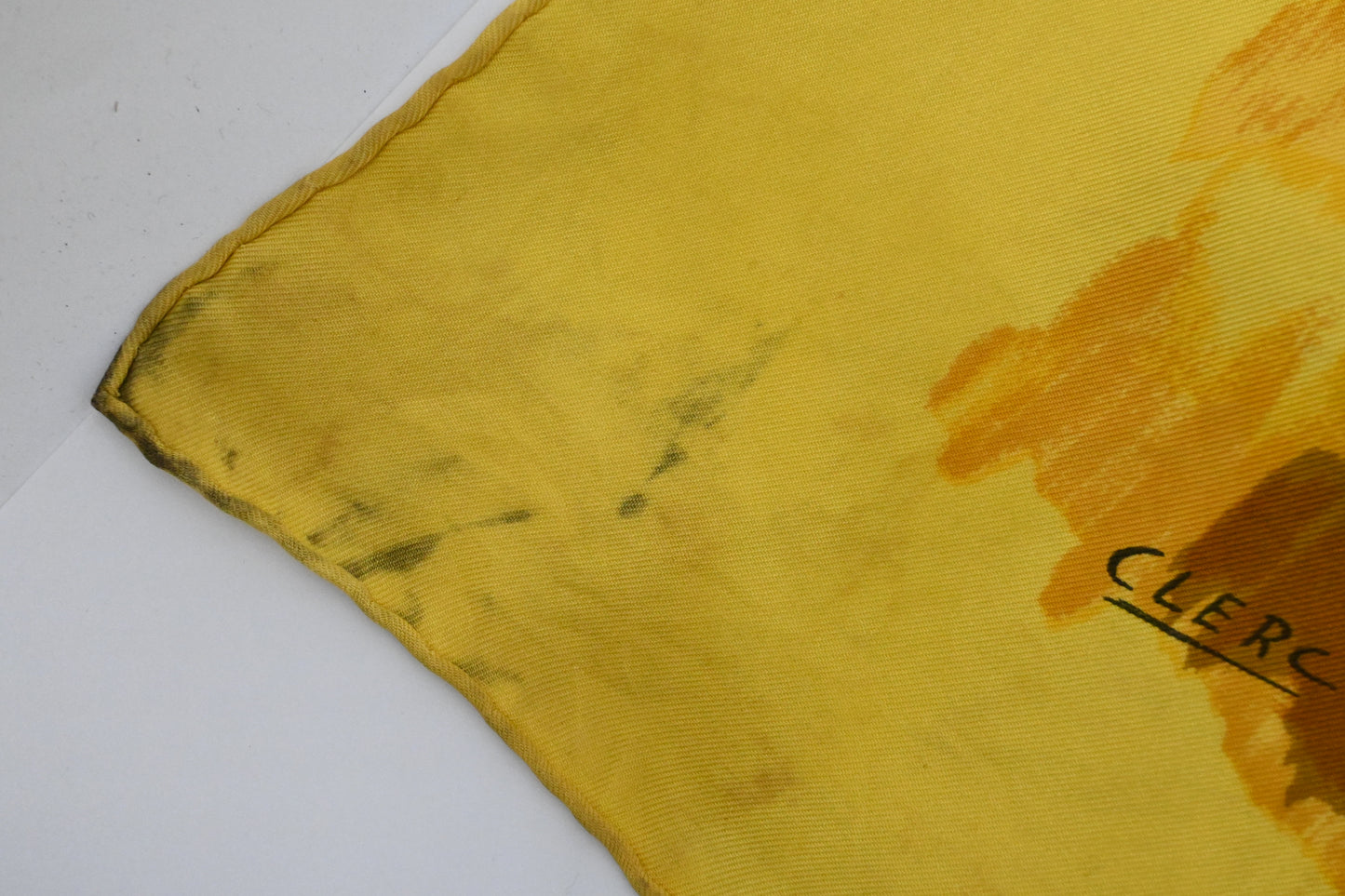 Hermes 'Concerto' Carre 90 in Yellow Silk