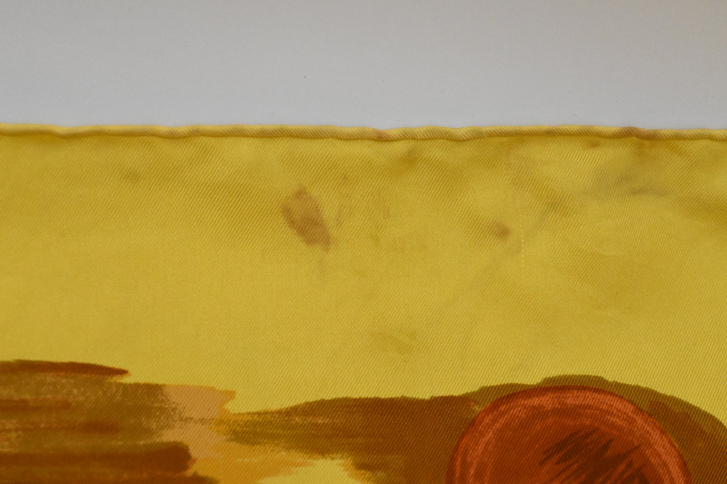 Hermes 'Concerto' Carre 90 in Yellow Silk
