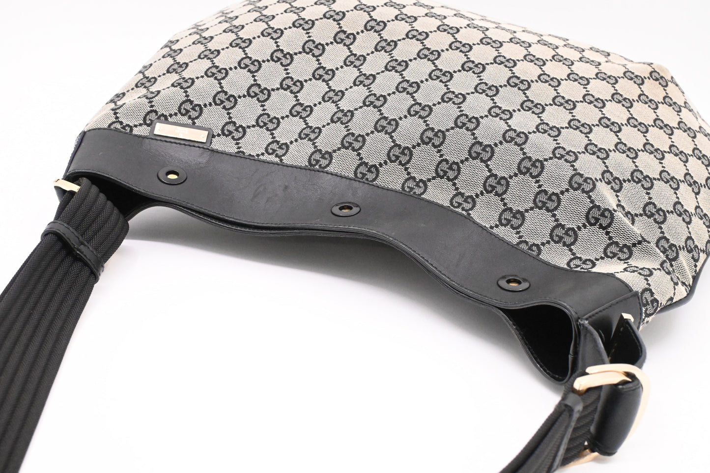 Gucci Structured Hobo Bag in Black and White GG Canvas
