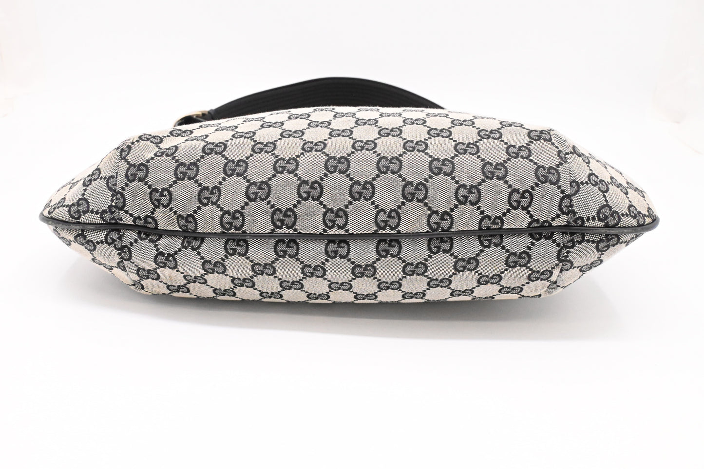 Gucci Structured Hobo Bag in Black and White GG Canvas