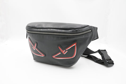 Fendi Monster Bumbag in Black Leather