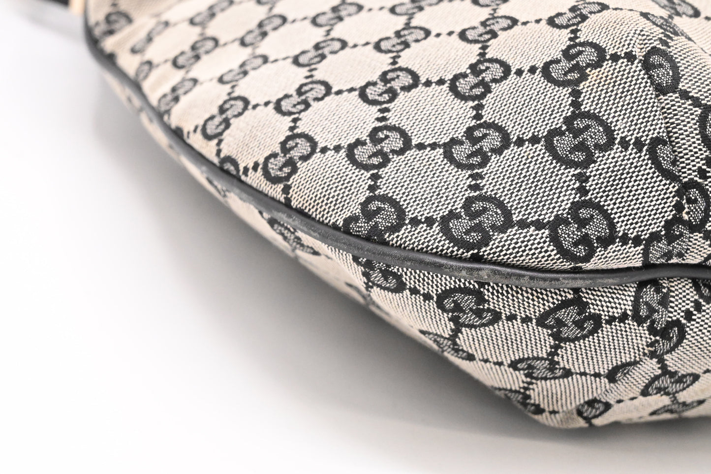 Gucci Structured Hobo Bag in Black and White GG Canvas