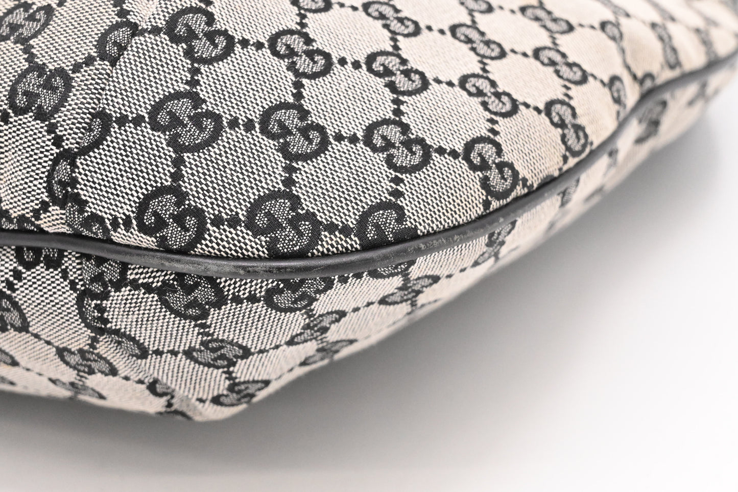 Gucci Structured Hobo Bag in Black and White GG Canvas