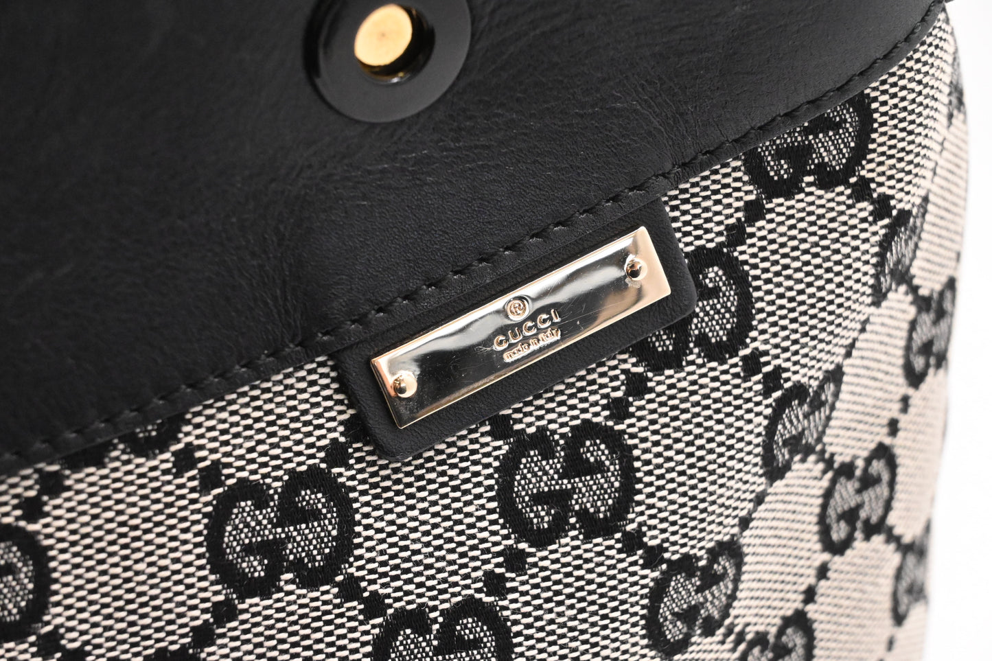 Gucci Structured Hobo Bag in Black and White GG Canvas