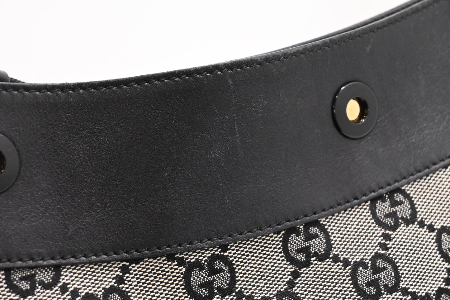 Gucci Structured Hobo Bag in Black and White GG Canvas
