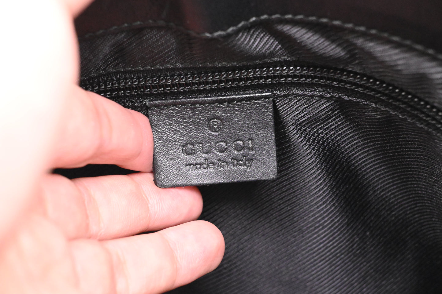 Gucci Structured Hobo Bag in Black and White GG Canvas