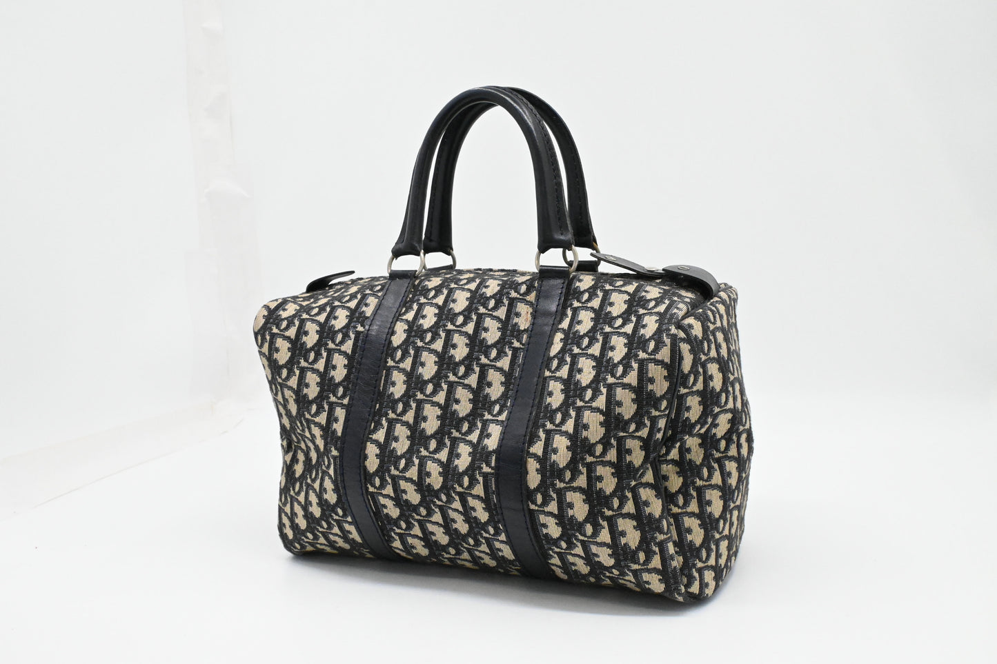 Dior Boston Bag in Navy Blue Oblique Canvas
