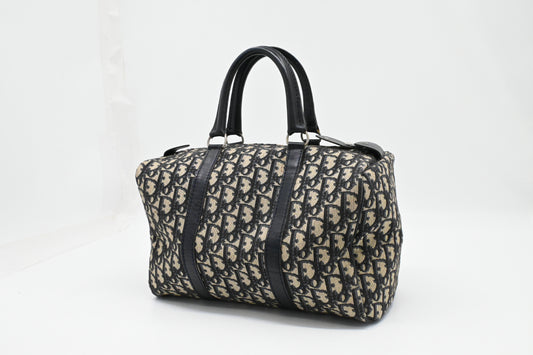 Dior Boston Bag in Navy Blue Oblique Canvas