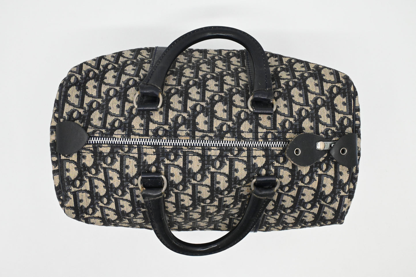 Dior Boston Bag in Navy Blue Oblique Canvas