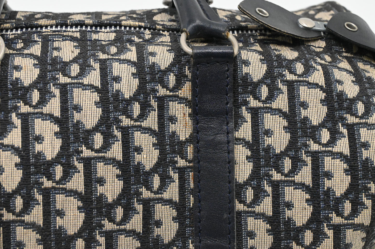 Dior Boston Bag in Navy Blue Oblique Canvas
