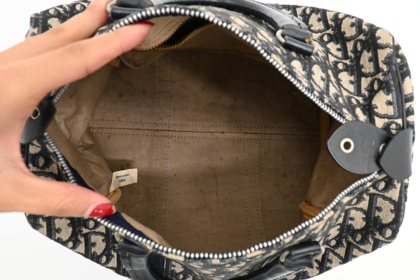 Dior Boston Bag in Navy Blue Oblique Canvas