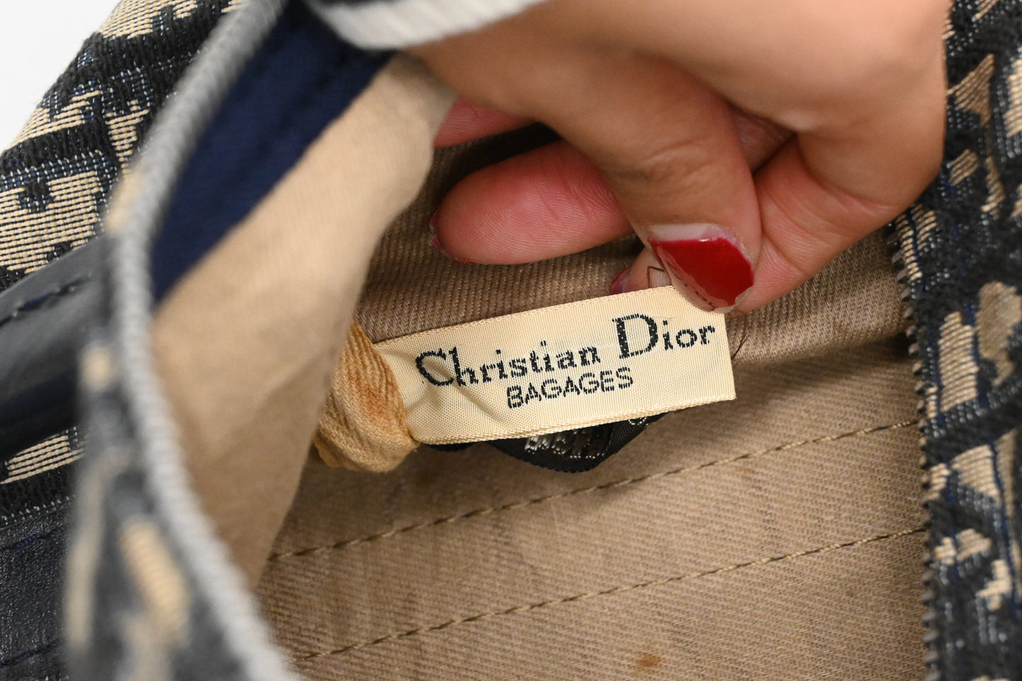 Dior Boston Bag in Navy Blue Oblique Canvas