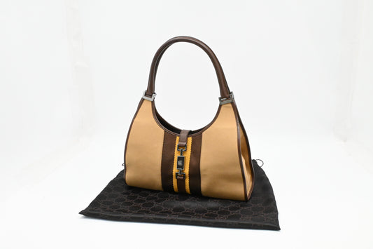 Gucci Jackie Shoulder Bag in Tan Canvas