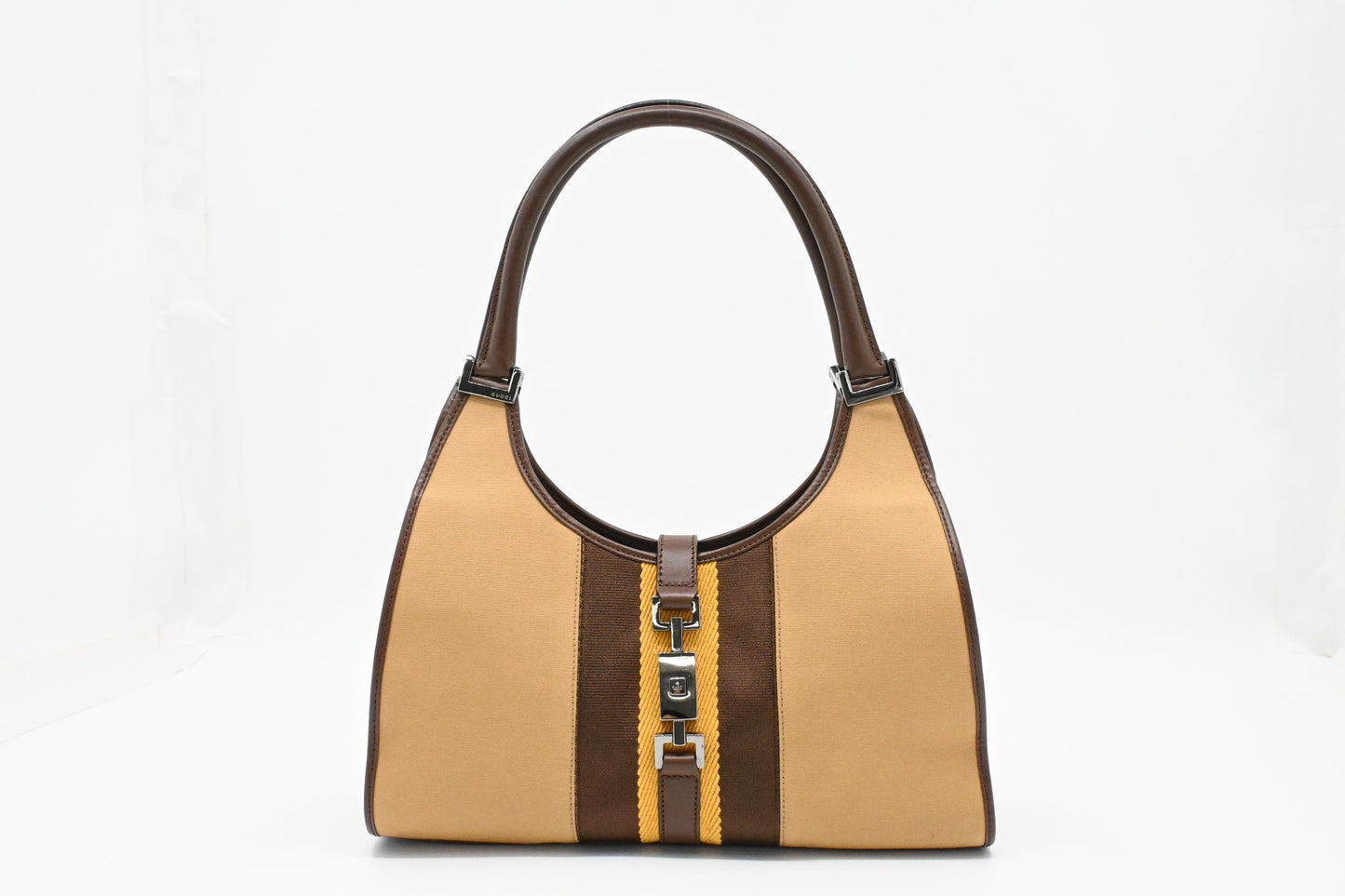 Gucci Jackie Shoulder Bag in Tan Canvas