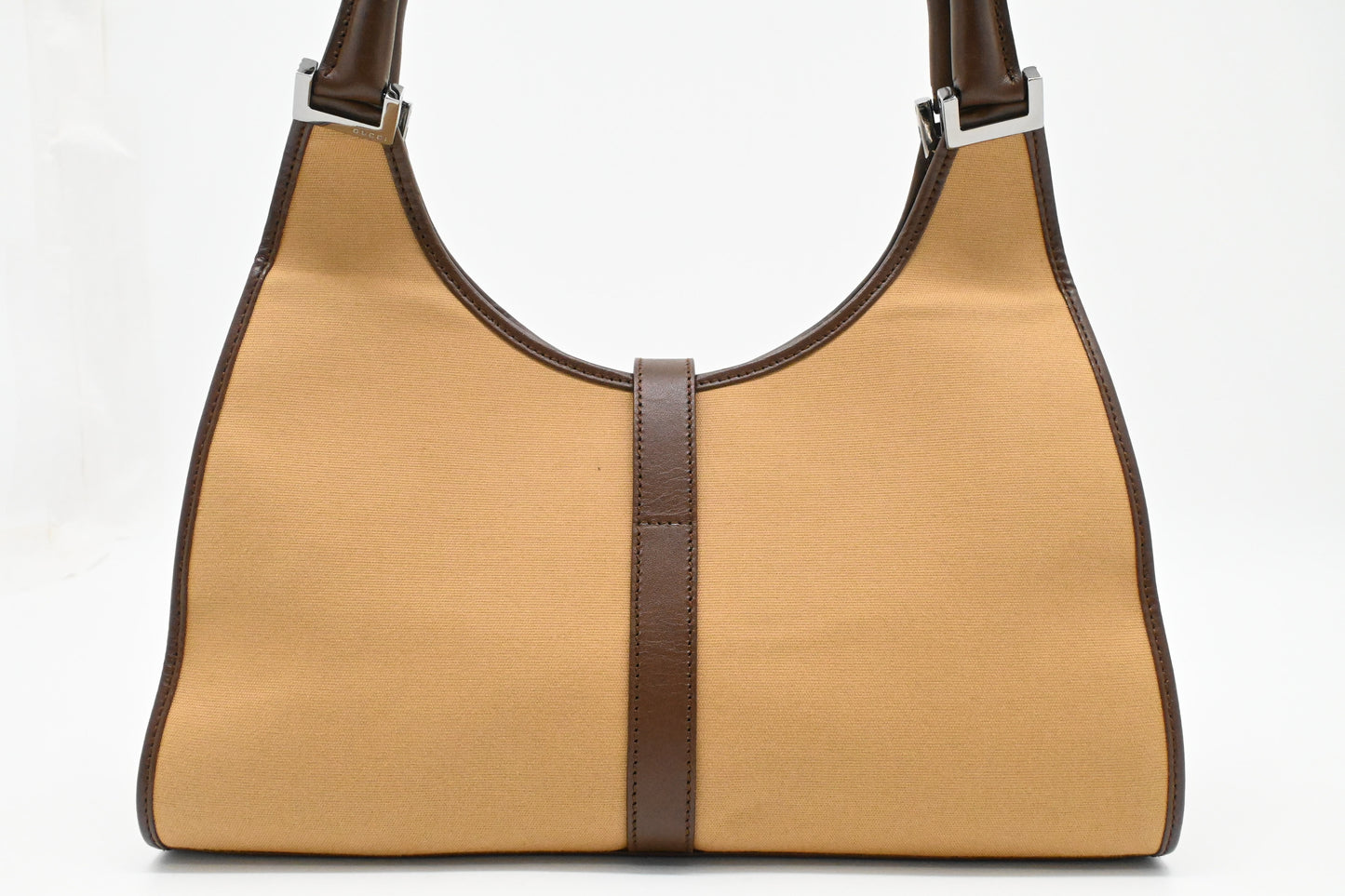 Gucci Jackie Shoulder Bag in Tan Canvas