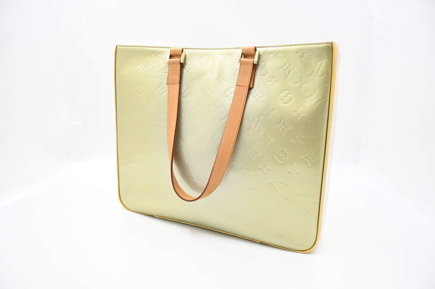 Louis Vuitton Columbus in Silver Green and Yellow Vernis Leather