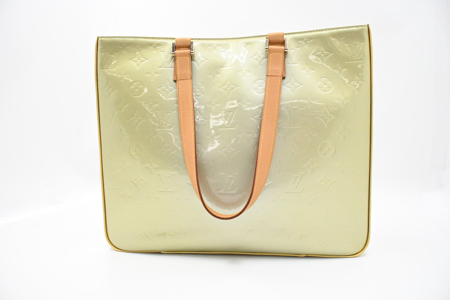 Louis Vuitton Columbus in Silver Green and Yellow Vernis Leather