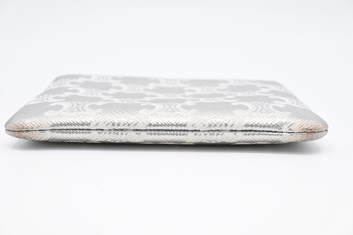 Celine Key Pouch in Silver Triomphe Canvas