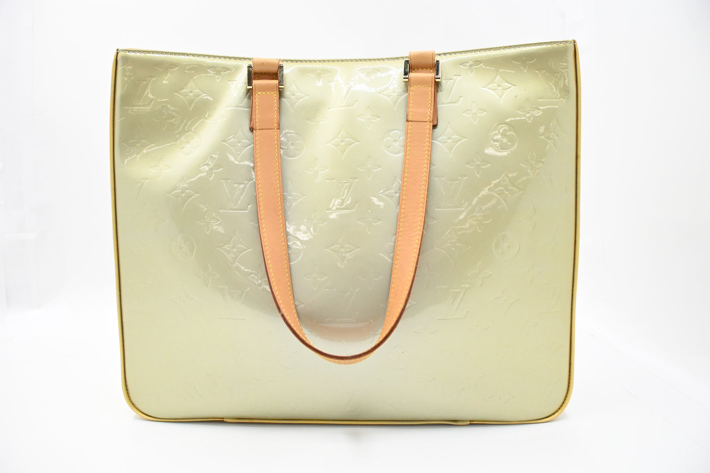 Louis Vuitton Columbus in Silver Green and Yellow Vernis Leather