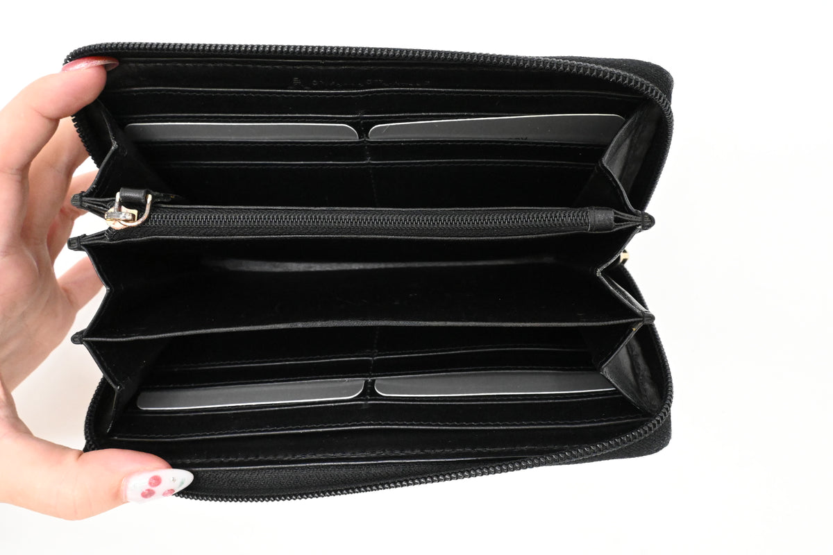 Vivienne Westwood Long Zippy Wallet in Plaid Multicolor Canvas