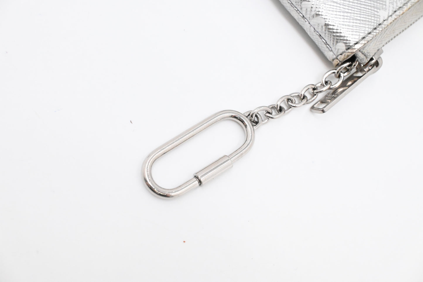 Celine Key Pouch in Silver Triomphe Canvas