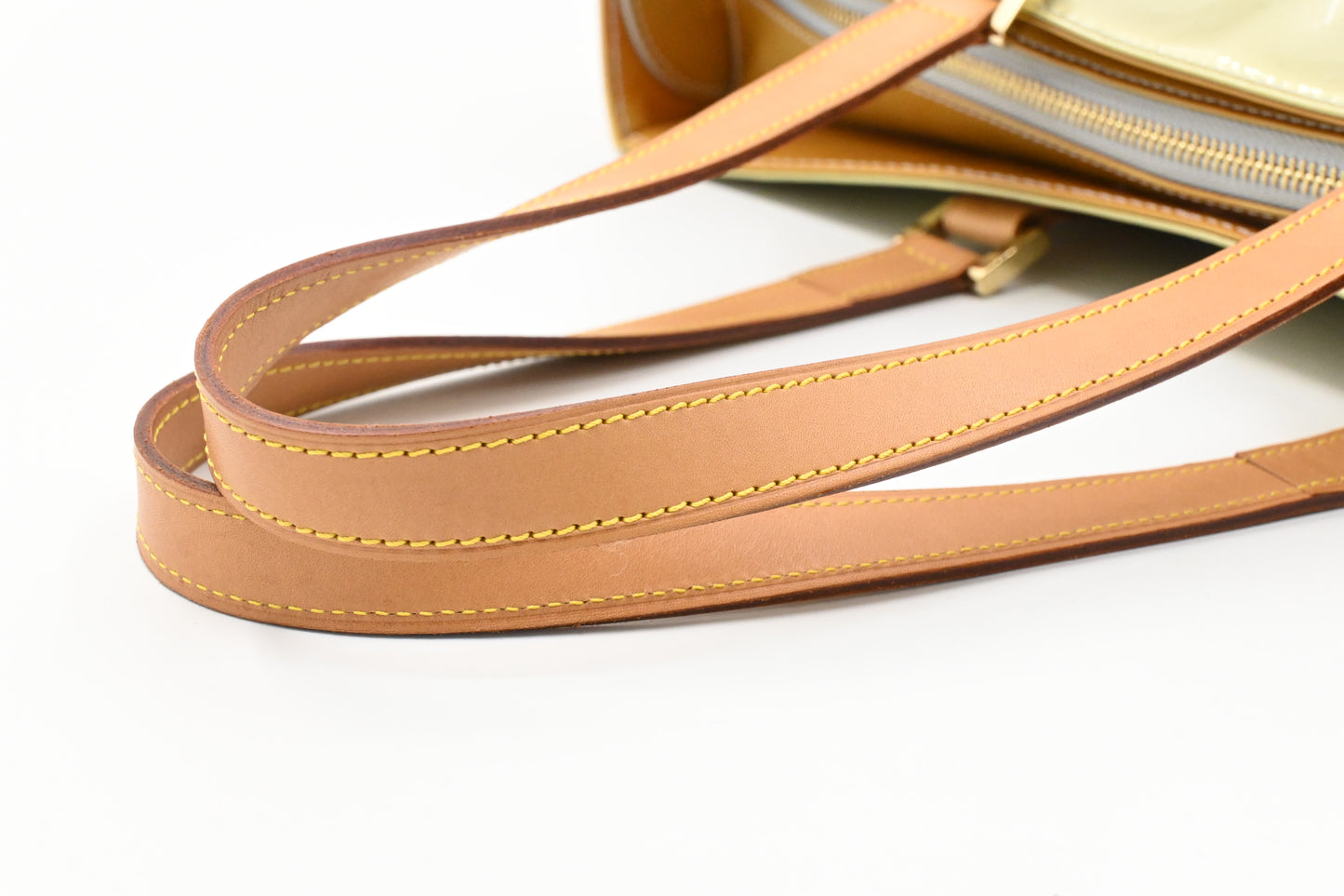 Louis Vuitton Columbus in Silver Green and Yellow Vernis Leather
