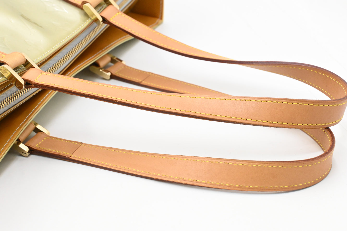 Louis Vuitton Columbus in Silver Green and Yellow Vernis Leather
