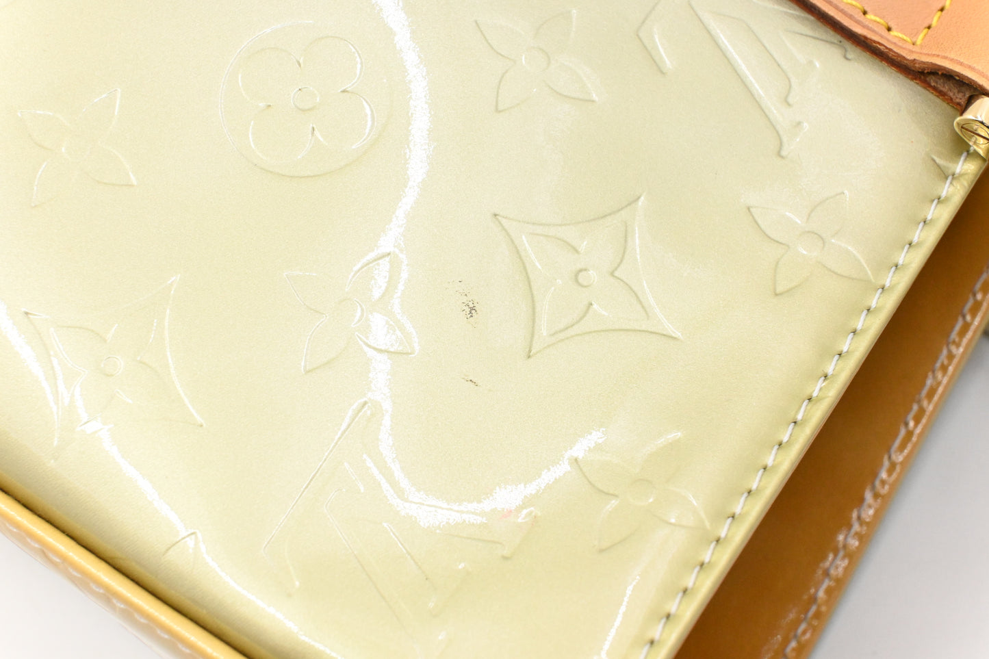 Louis Vuitton Columbus in Silver Green and Yellow Vernis Leather