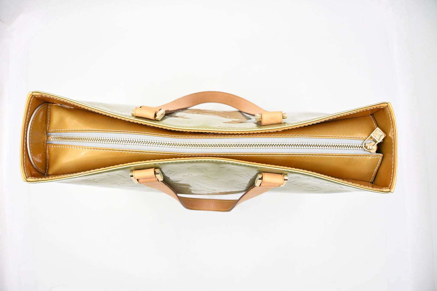 Louis Vuitton Columbus in Silver Green and Yellow Vernis Leather