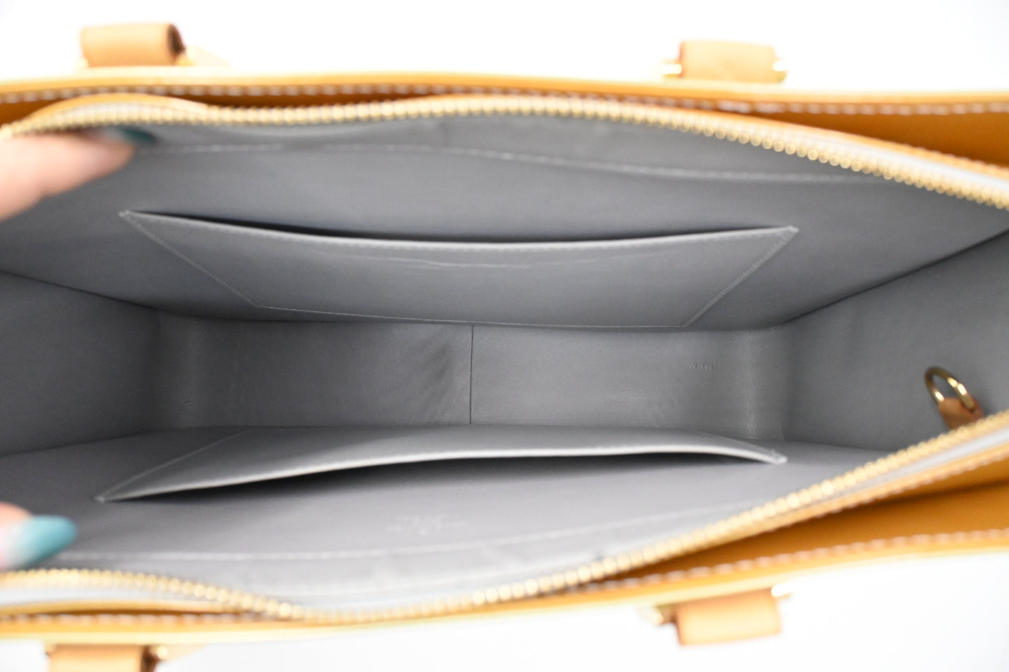 Louis Vuitton Columbus in Silver Green and Yellow Vernis Leather