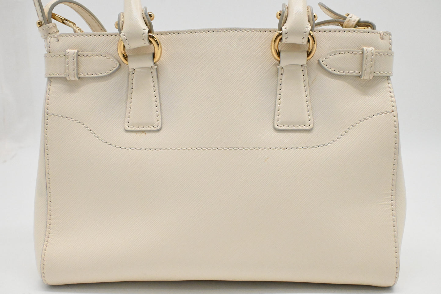 Ferragamo Vara Handbag in Cream Leather
